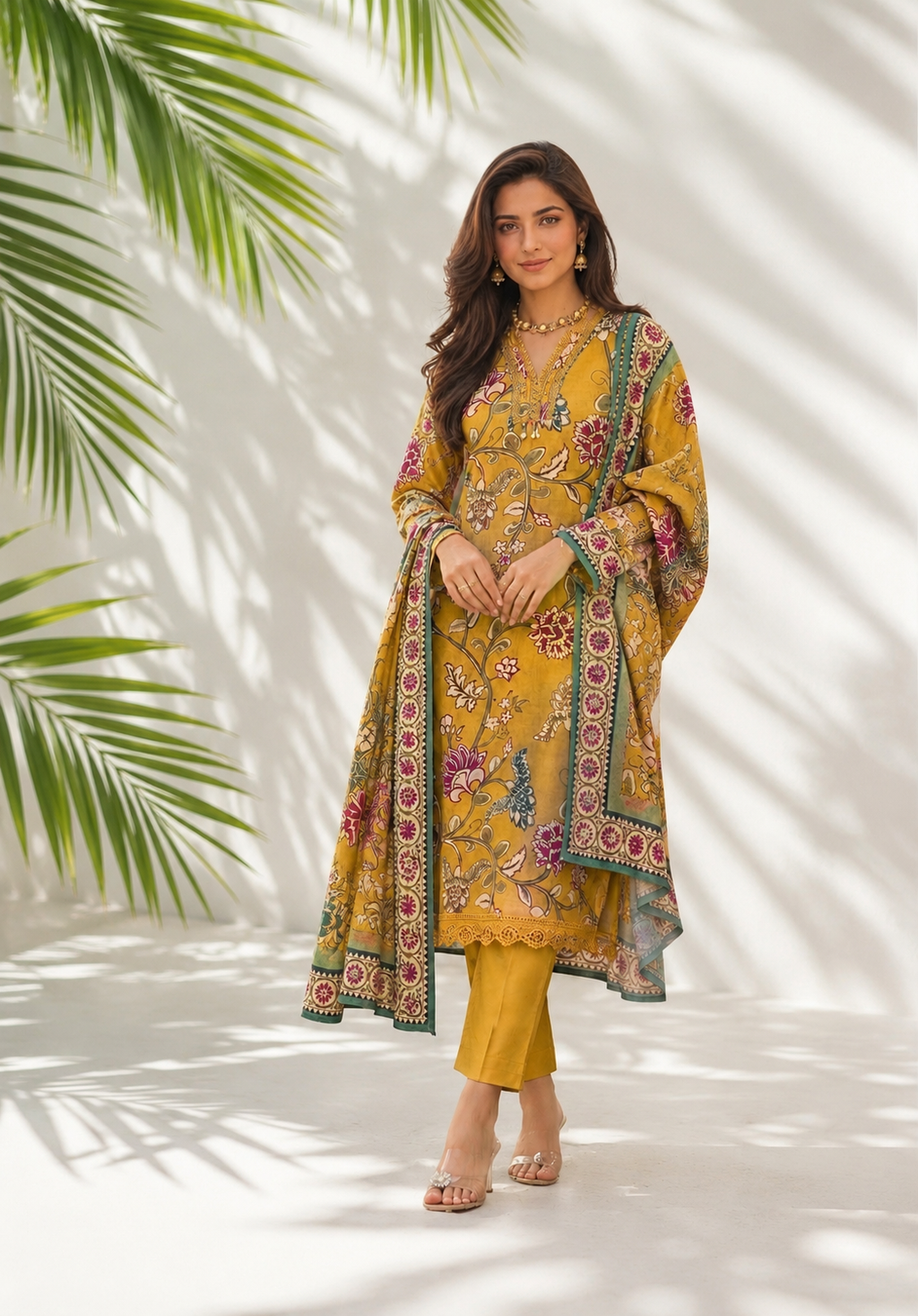 Linen Floral Suit