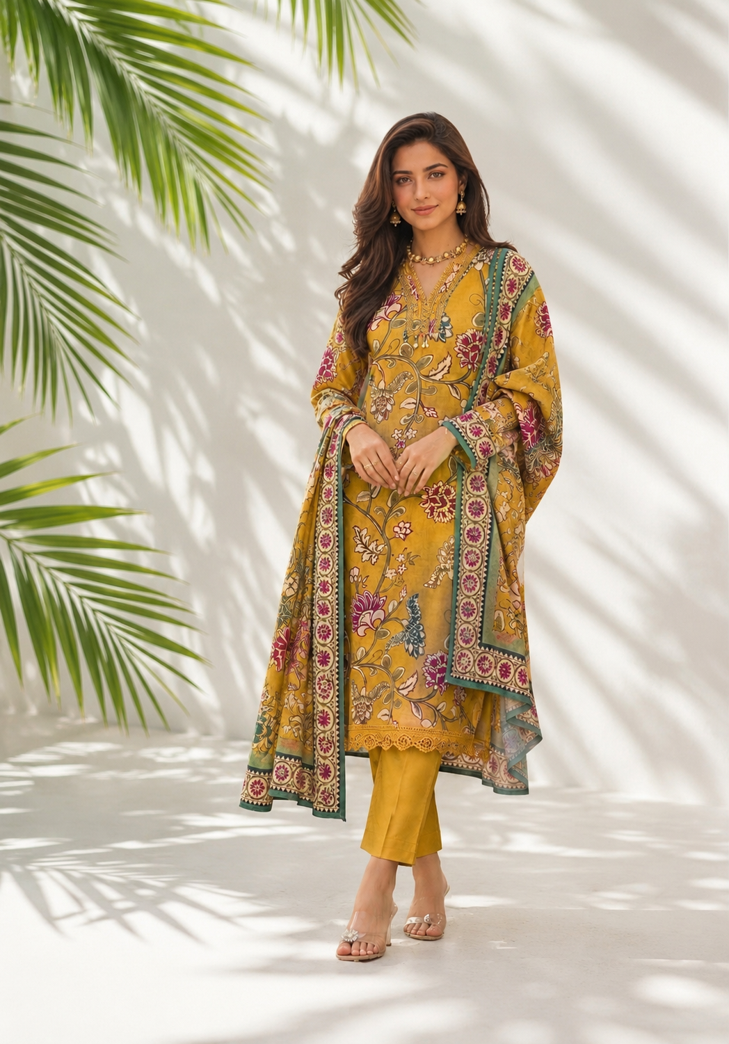 Linen Floral Suit