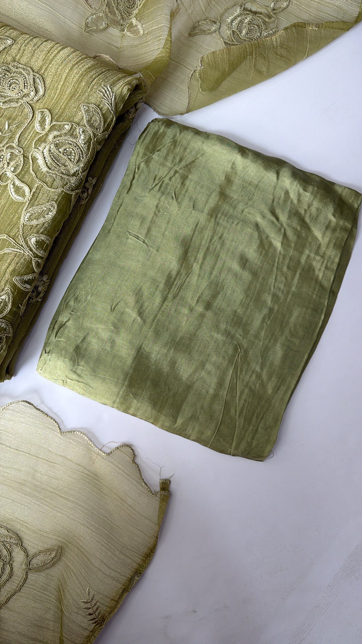 Pastel green crush unstitched suit