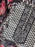 Midnight Chevron Modal Unstitched Suit