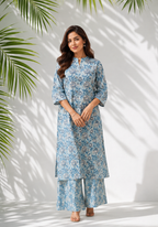 Powder Blue Cotton Co-Ord Set