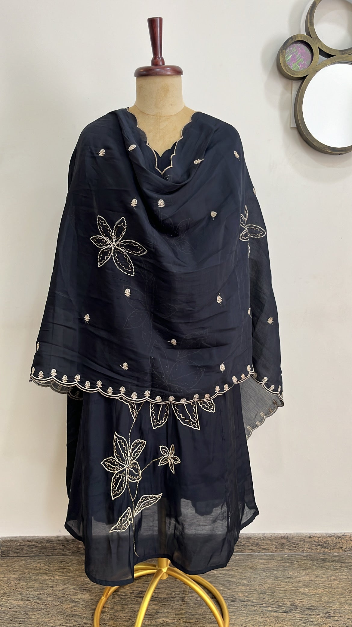 Midnight Bloom 3-Piece Salwar Suit