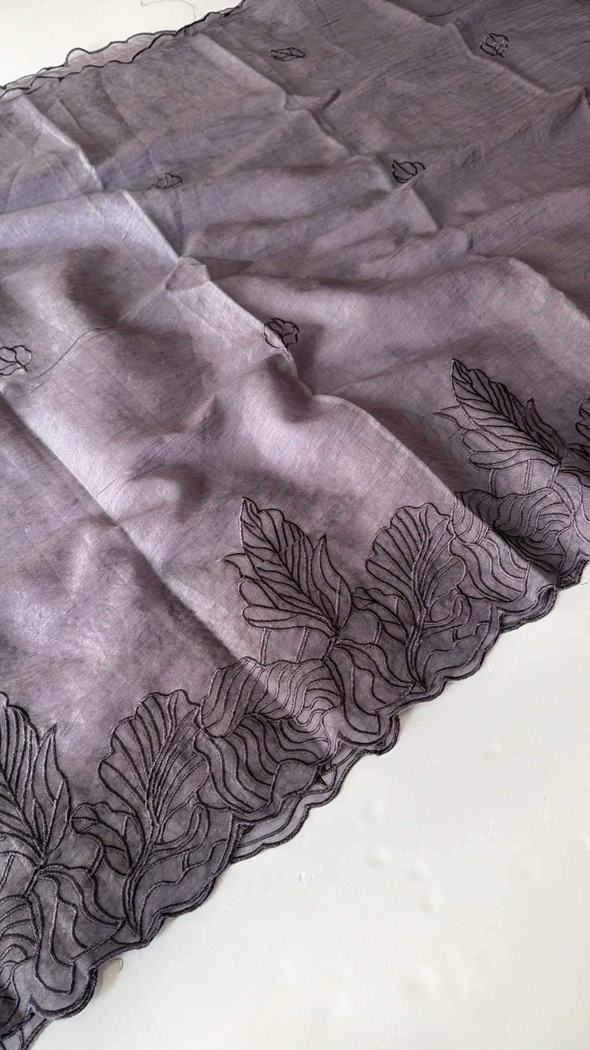 Lilac mul chanderi unstitched suit