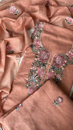Onion Mul Chanderi Unstitched Suit