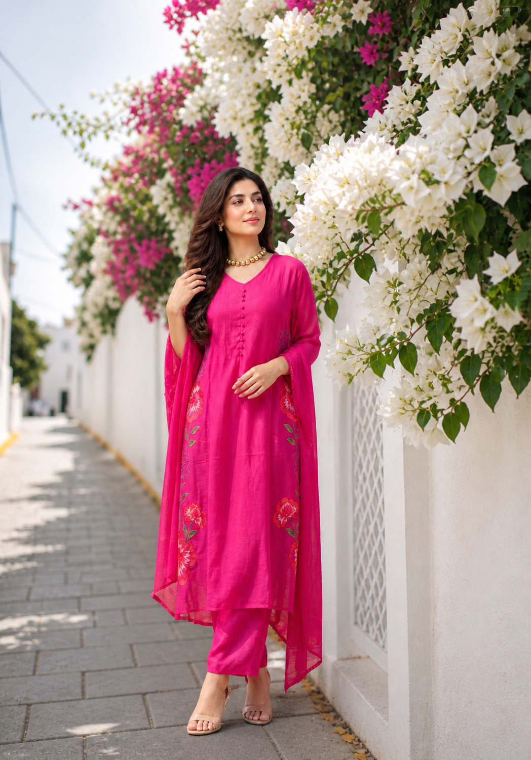 Pink Mul Cotton Suit
