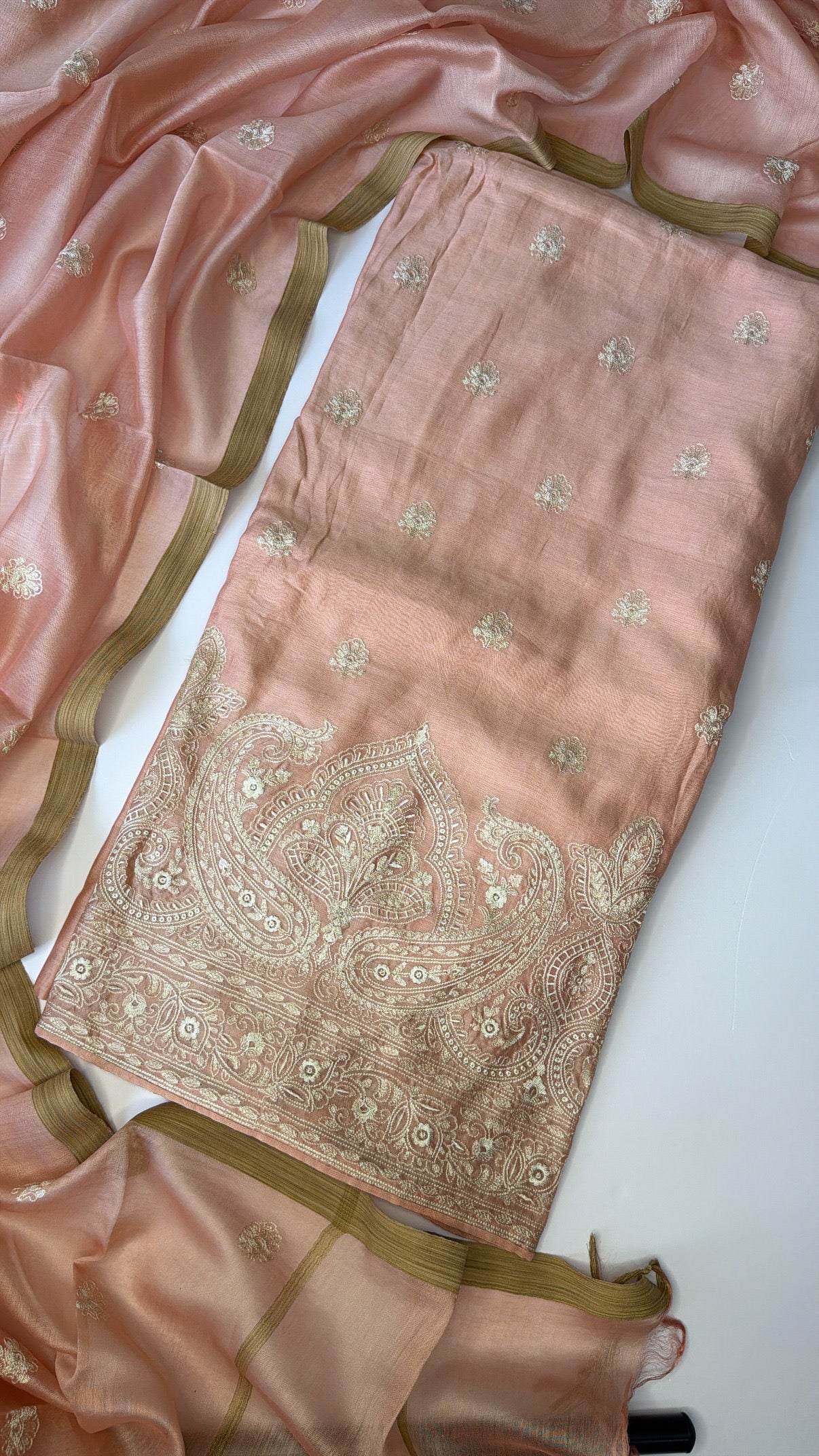 Chanderi Unstitched 3-Piece Suit