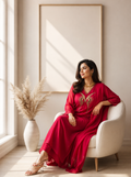 Butterfly Pink Mul Chanderi Suit