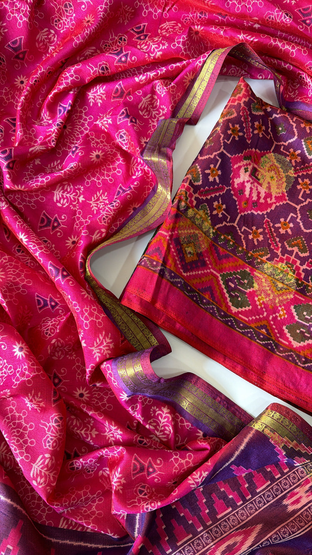 Patola silk unstitched suit