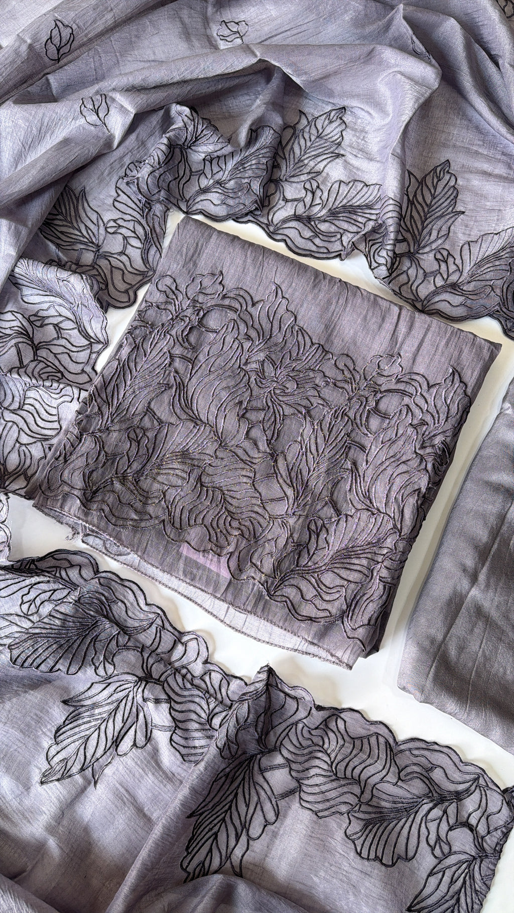 Lilac mul chanderi unstitched suit