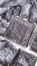 Lilac mul chanderi unstitched suit