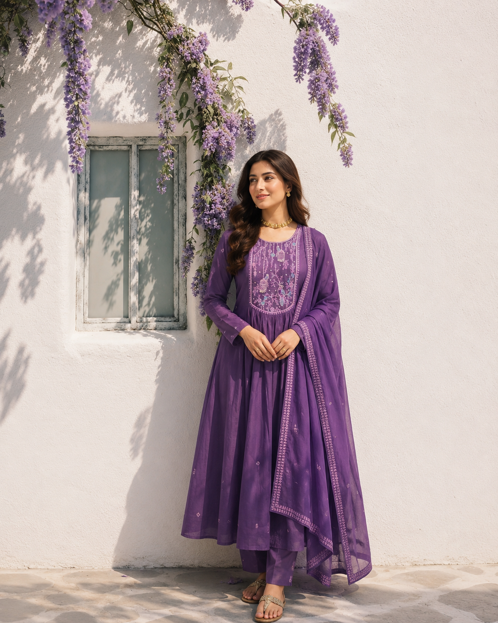 Orchid Mul Chanderi Suit