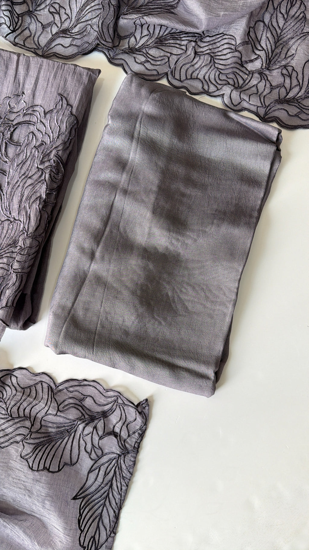 Lilac mul chanderi unstitched suit