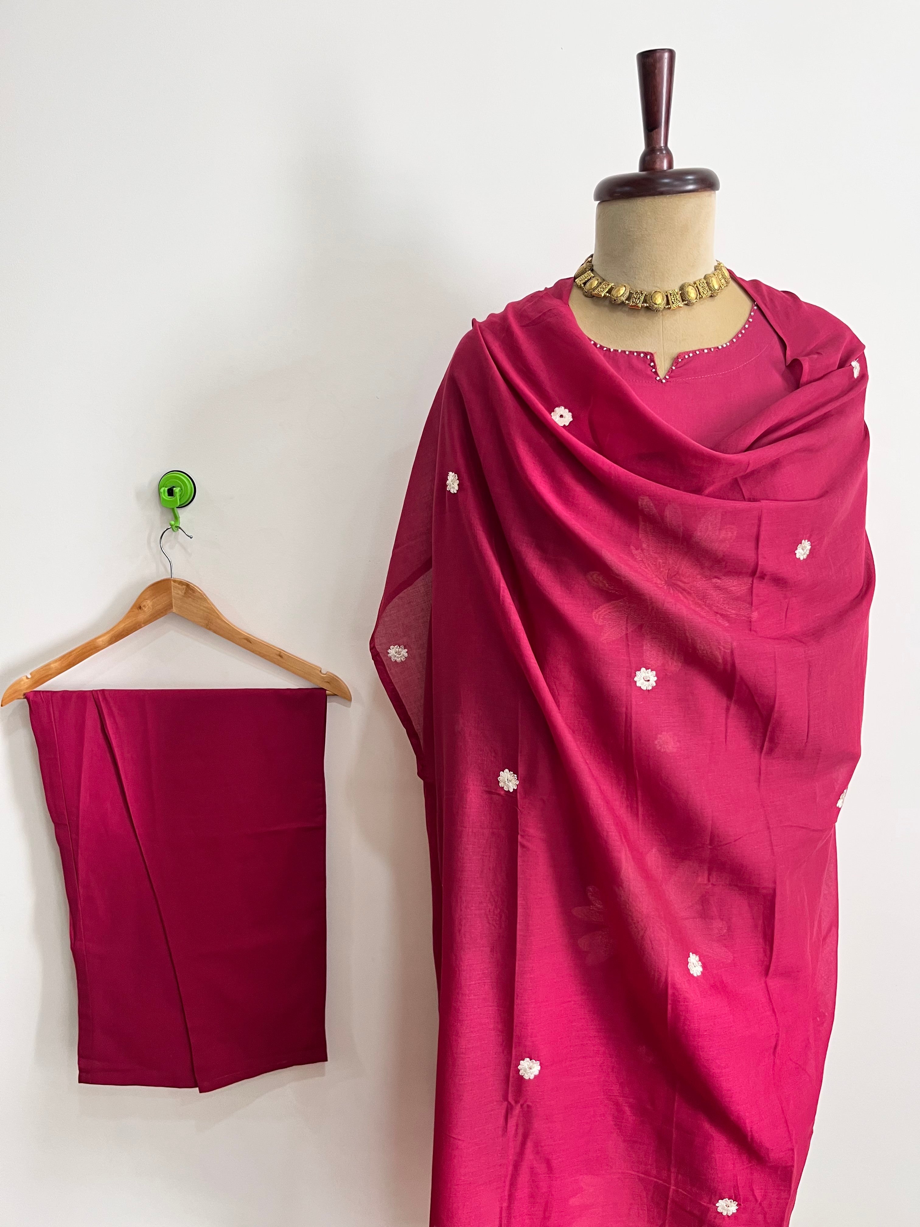 Fuchsia Mul Cotton Suit