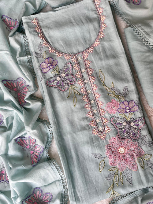 Butterfly Bloom Unstitched Suit