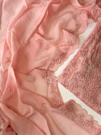 Blush Pink Chikankari Unstitched 3-Piece Suit