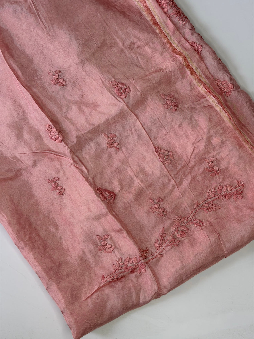 Blush Pink Chikankari Unstitched 3-Piece Suit