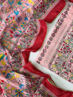 Premium Pink Unstitched 3-Piece Suit Set