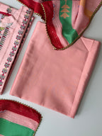 Premium Pink Unstitched 3-Piece Suit Set