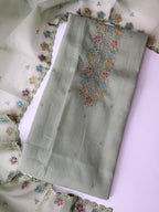 Pastel Mint Crush Fabric Unstitched 2-Piece Suit Set