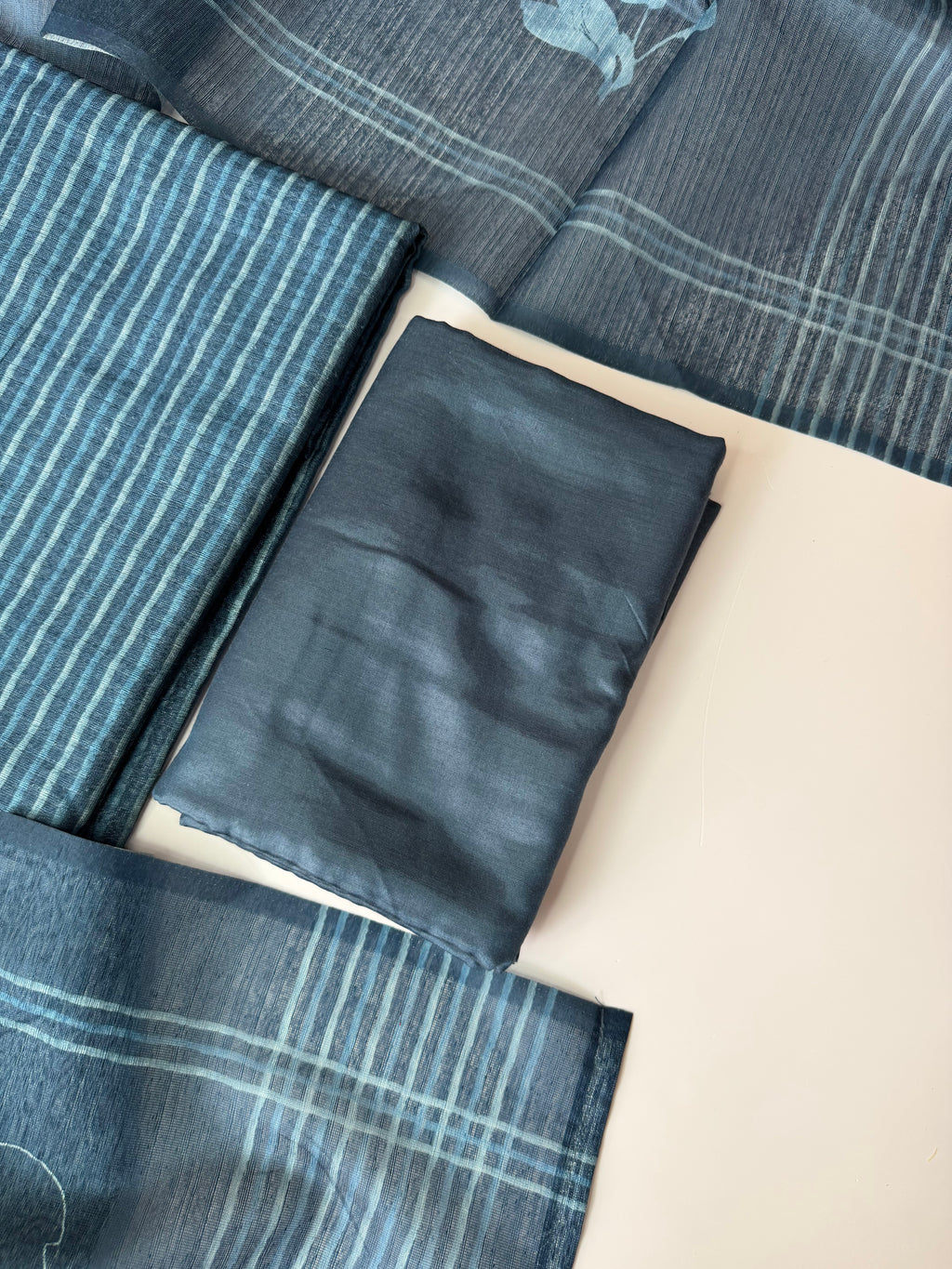 Tussar Classic Striped unstitched Suit