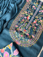 Sapphire Bloom Unstitched Modal Suit