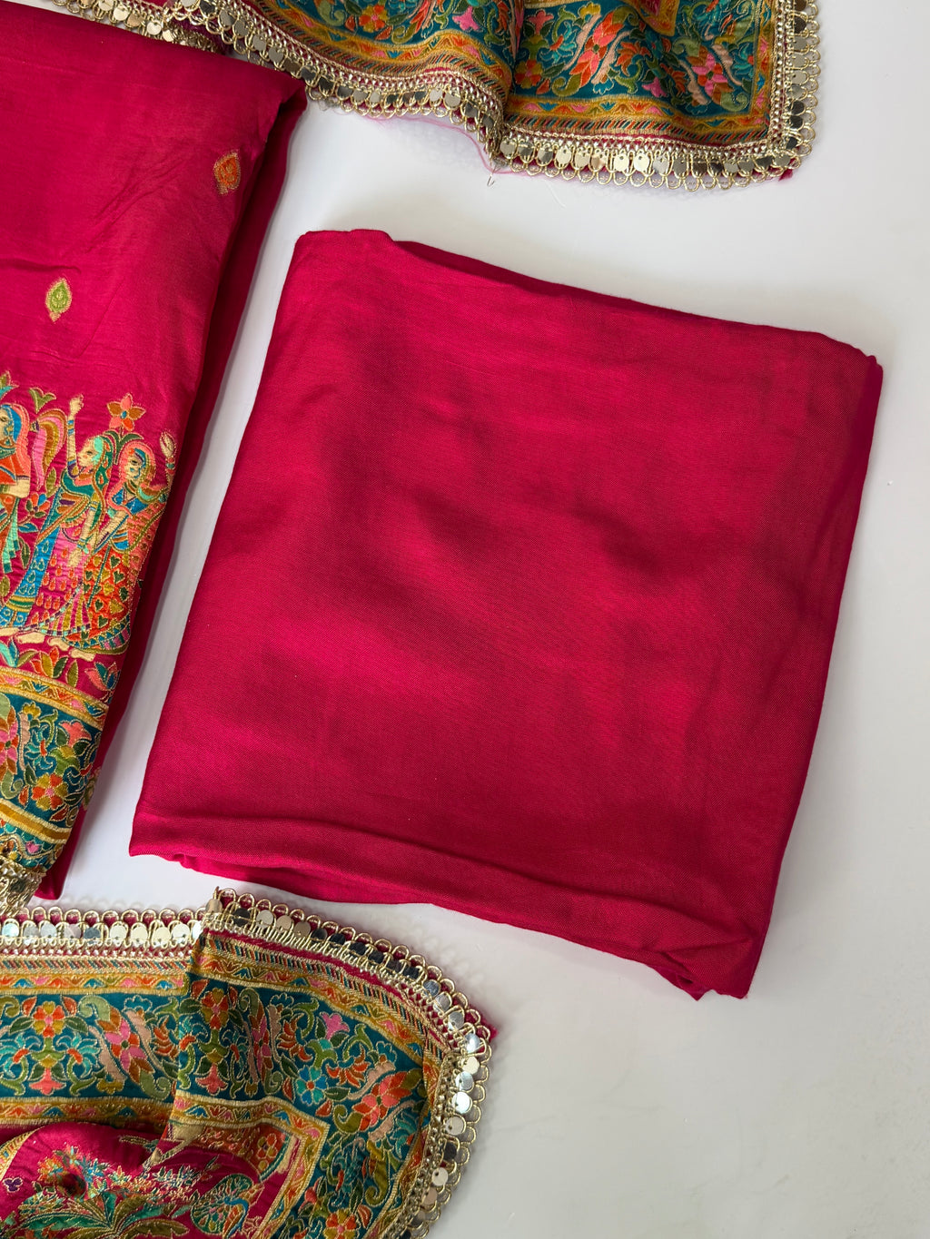 Pink DOLA silk unstitched suit