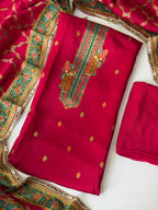 Pink DOLA silk unstitched suit
