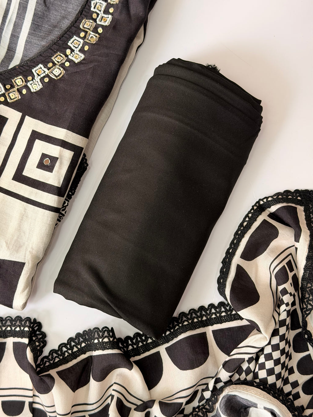 Monochrome modal unstitched suit