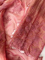 Pink shimmer crush unstitched suit