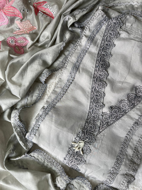 Mist Grey Modal Unstitched Suit