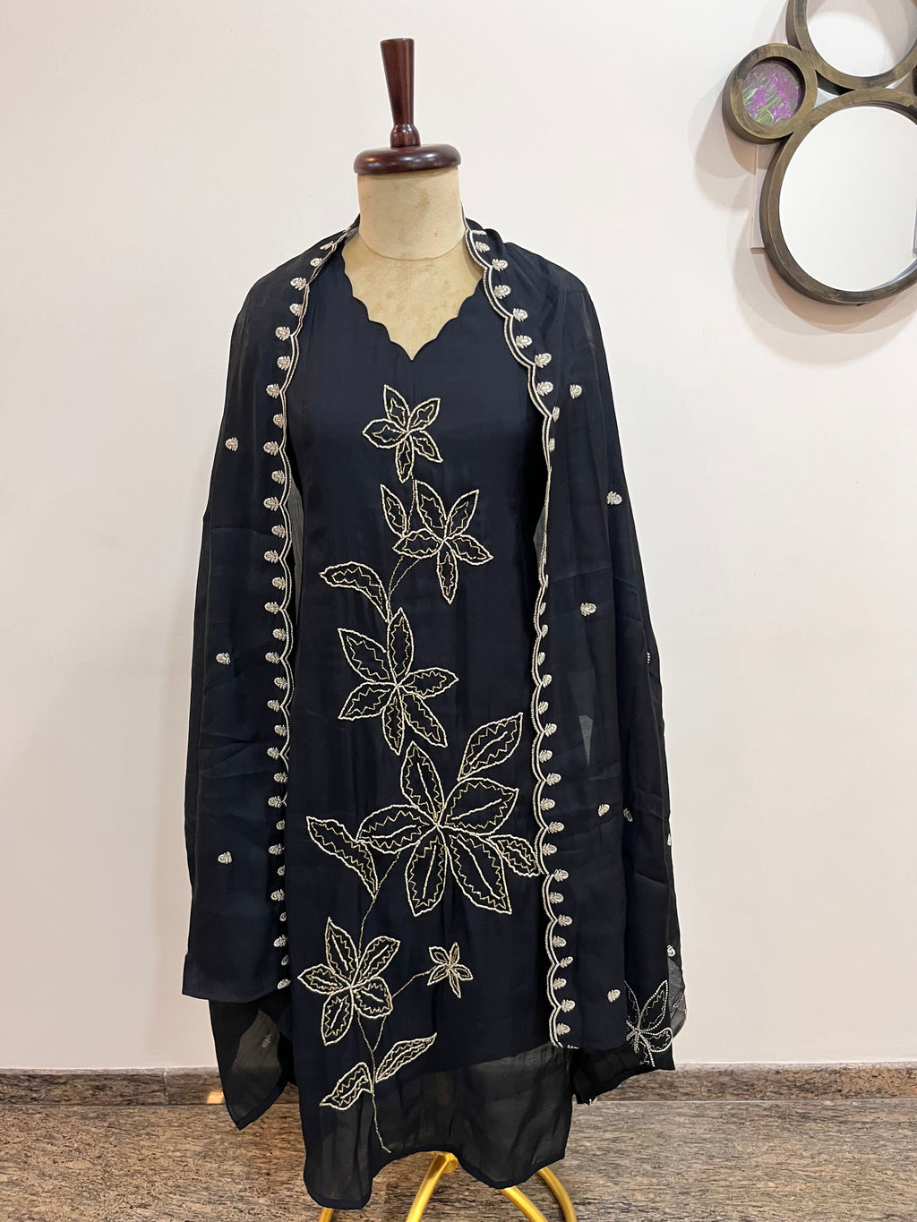 Midnight Bloom 3-Piece Salwar Suit