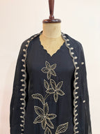 Midnight Bloom 3-Piece Salwar Suit