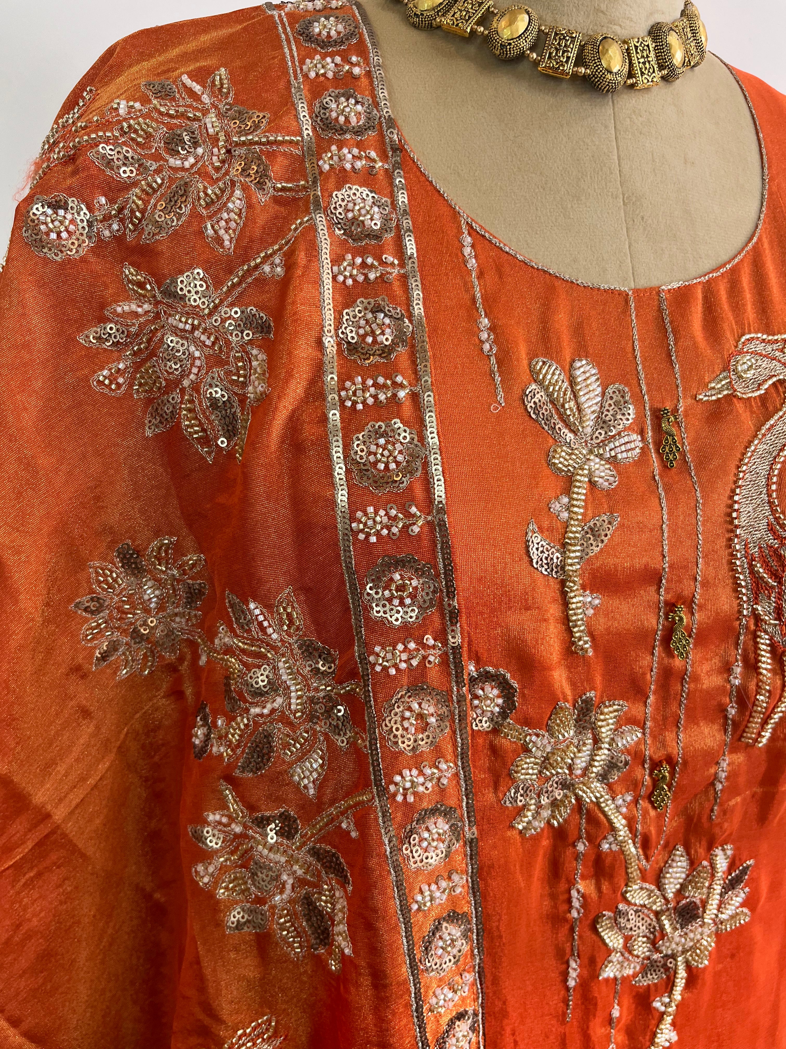 Rust Muslin Silk Suit