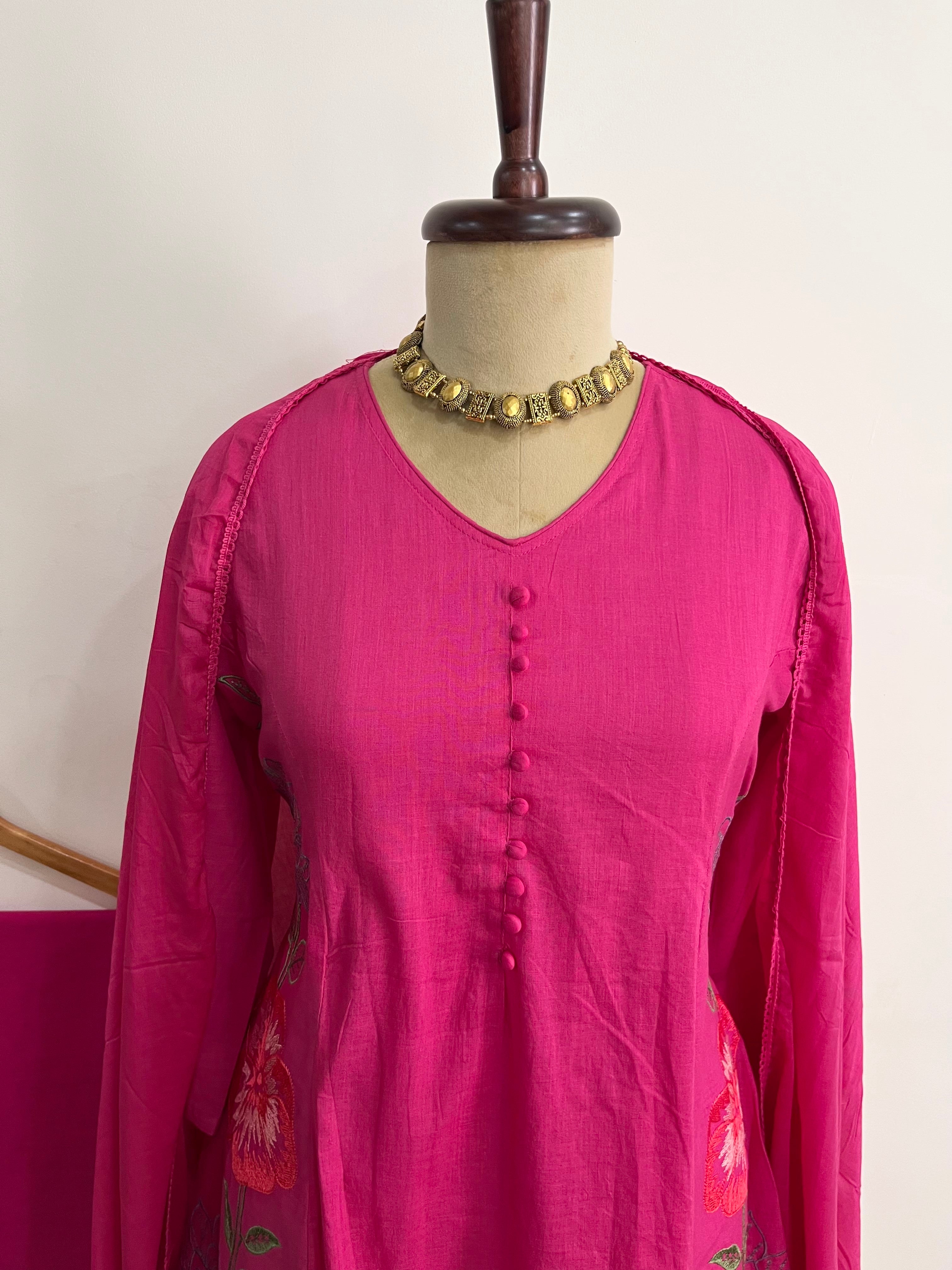 Pink Mul Cotton Suit