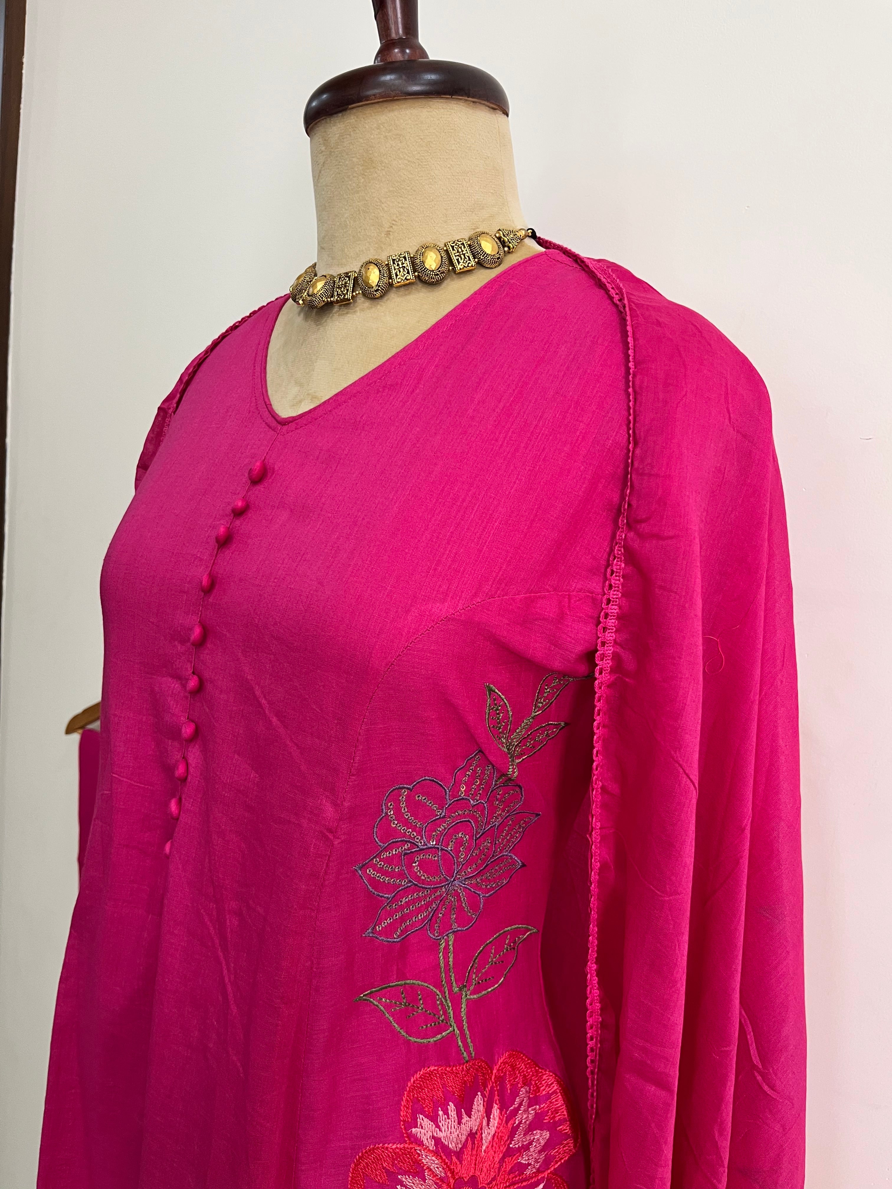 Pink Mul Cotton Suit
