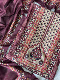 Royal Plum Chanderi Unstitched Suit