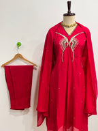 Butterfly Pink Mul Chanderi Suit