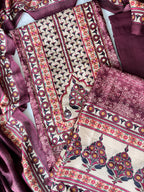 Royal Plum Chanderi Unstitched Suit