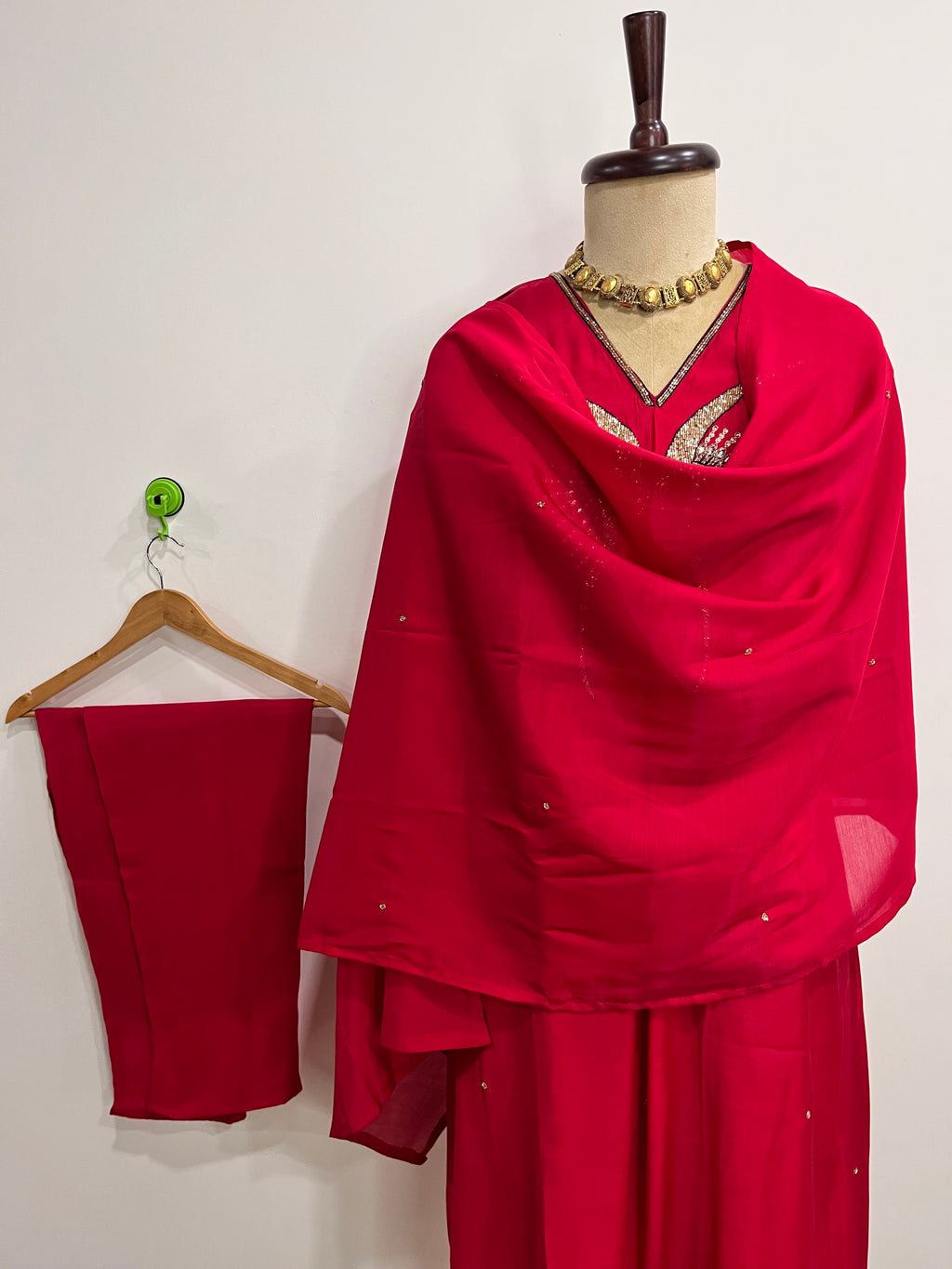 Butterfly Pink Mul Chanderi Suit