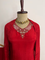Chilli Red Muslin 3-Piece Suit