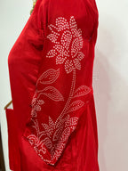 Chilli Red Muslin 3-Piece Suit
