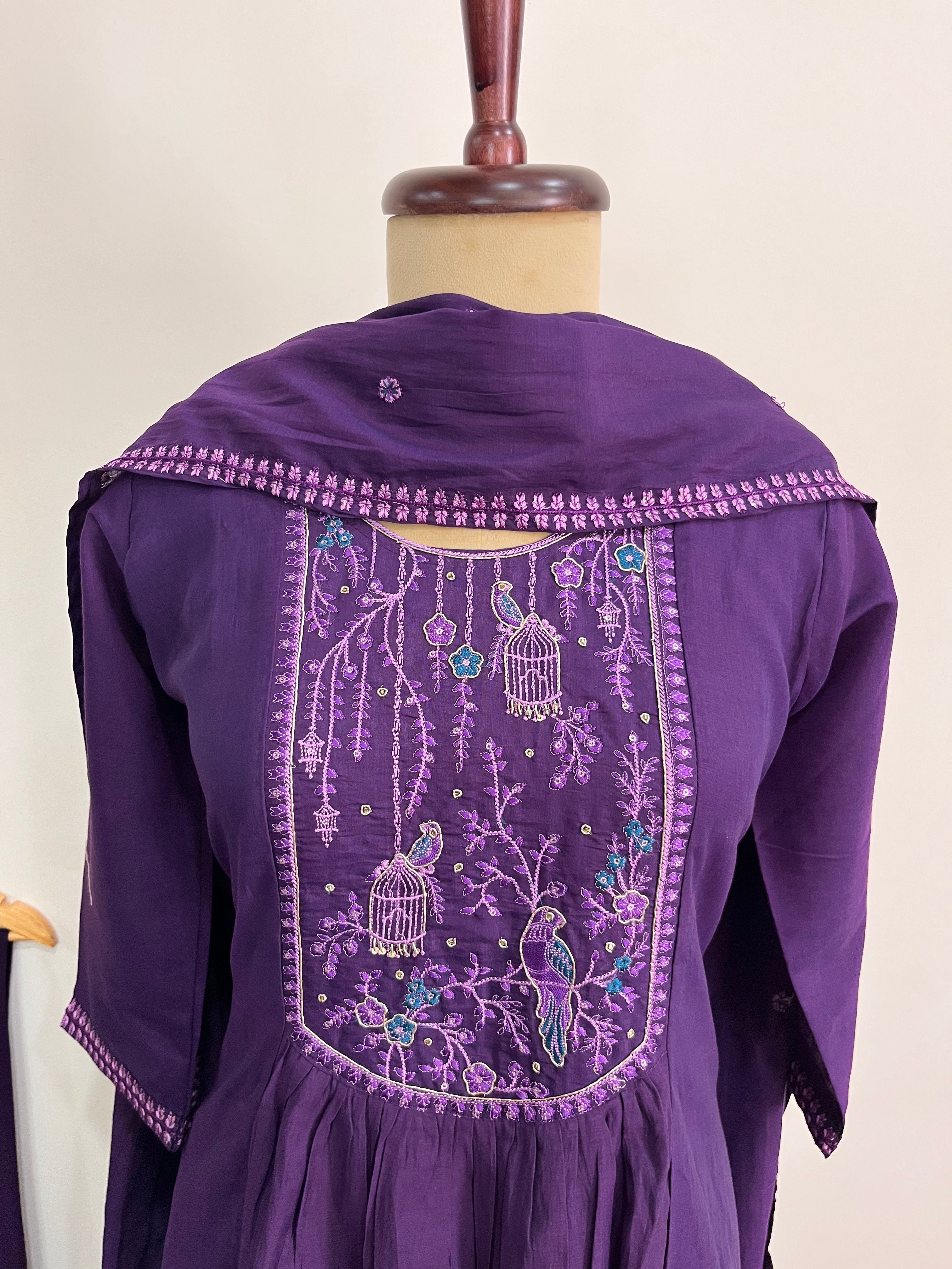 Orchid Mul Chanderi Suit