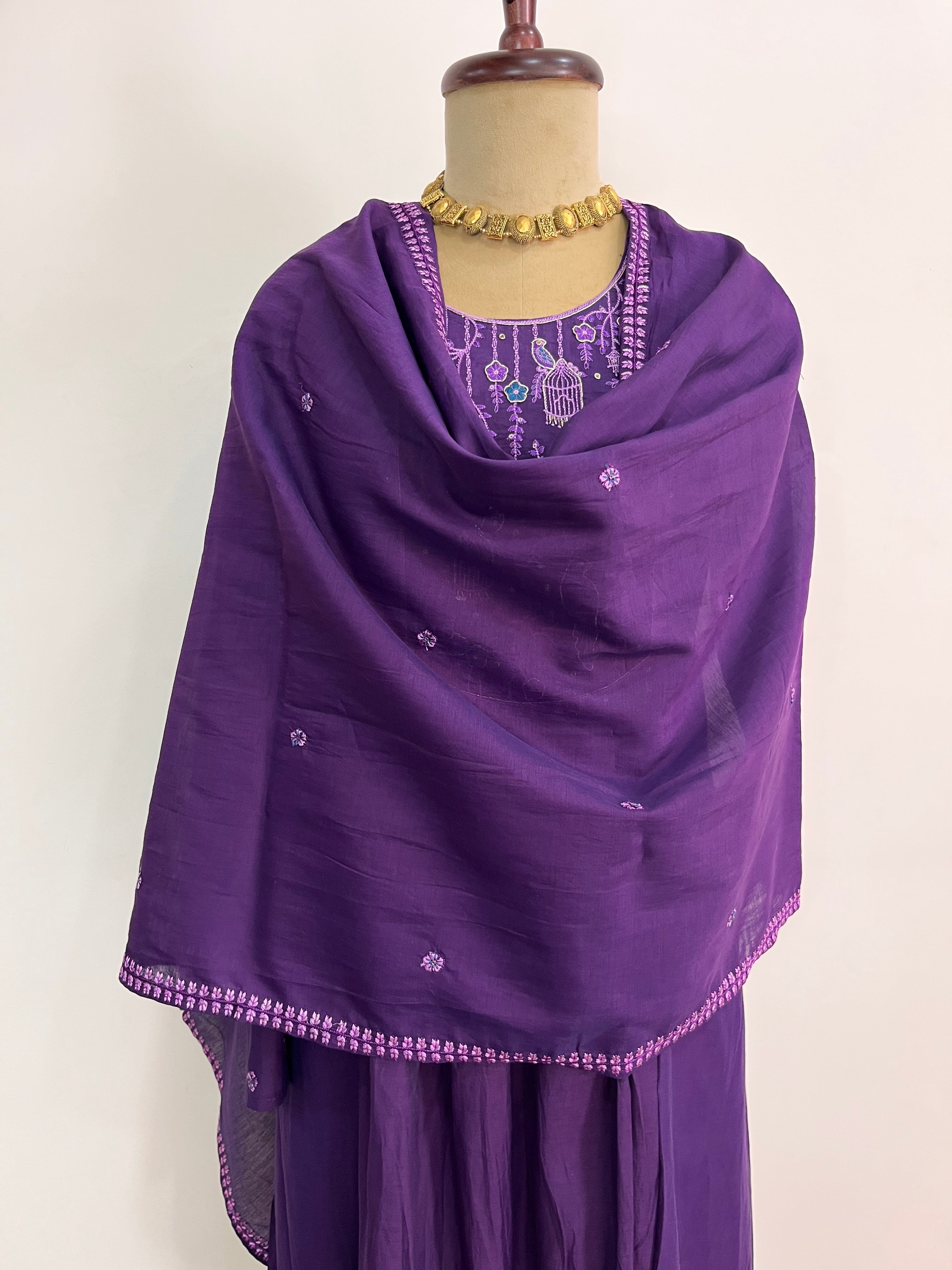 Orchid Mul Chanderi Suit