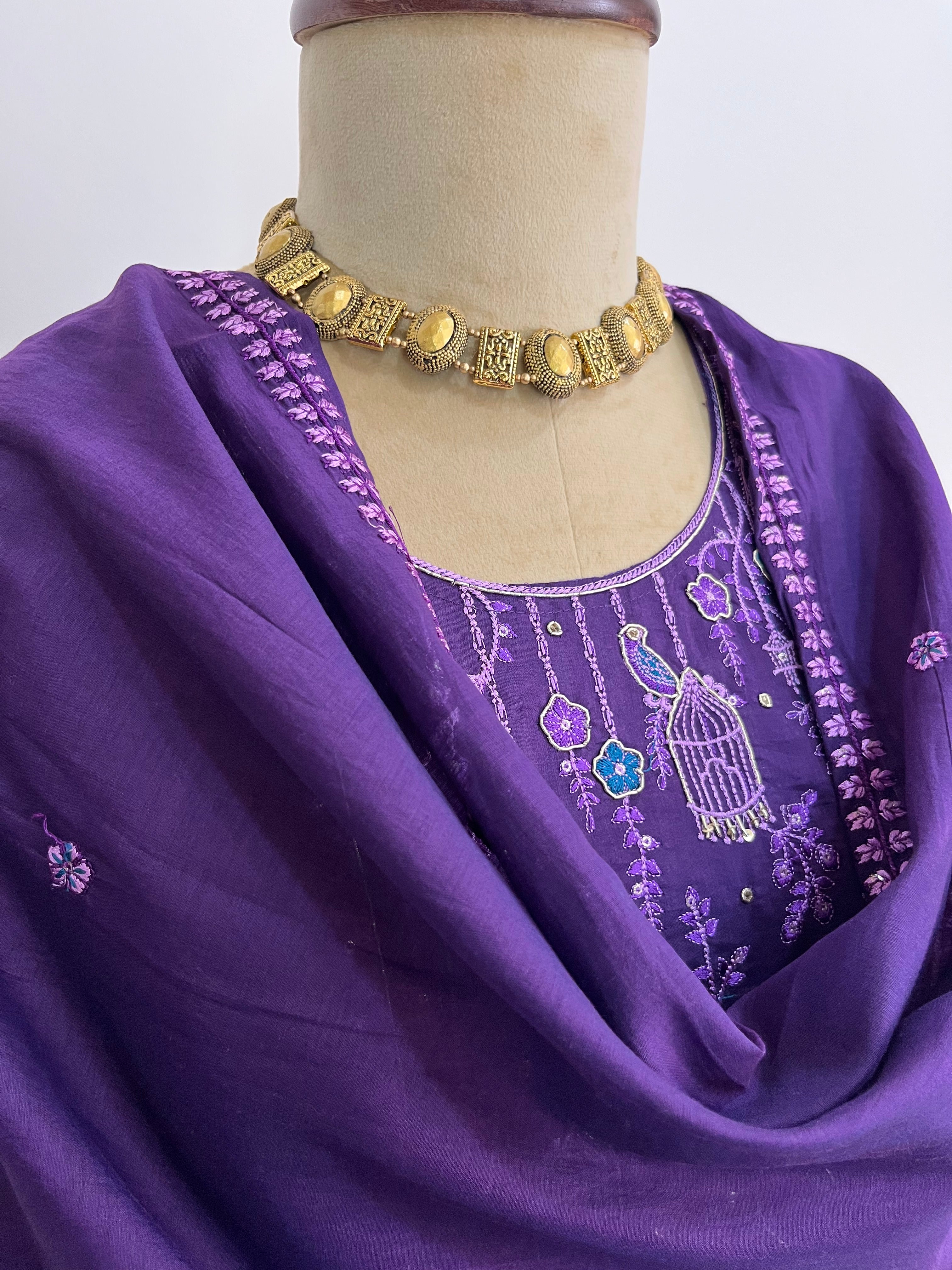 Orchid Mul Chanderi Suit
