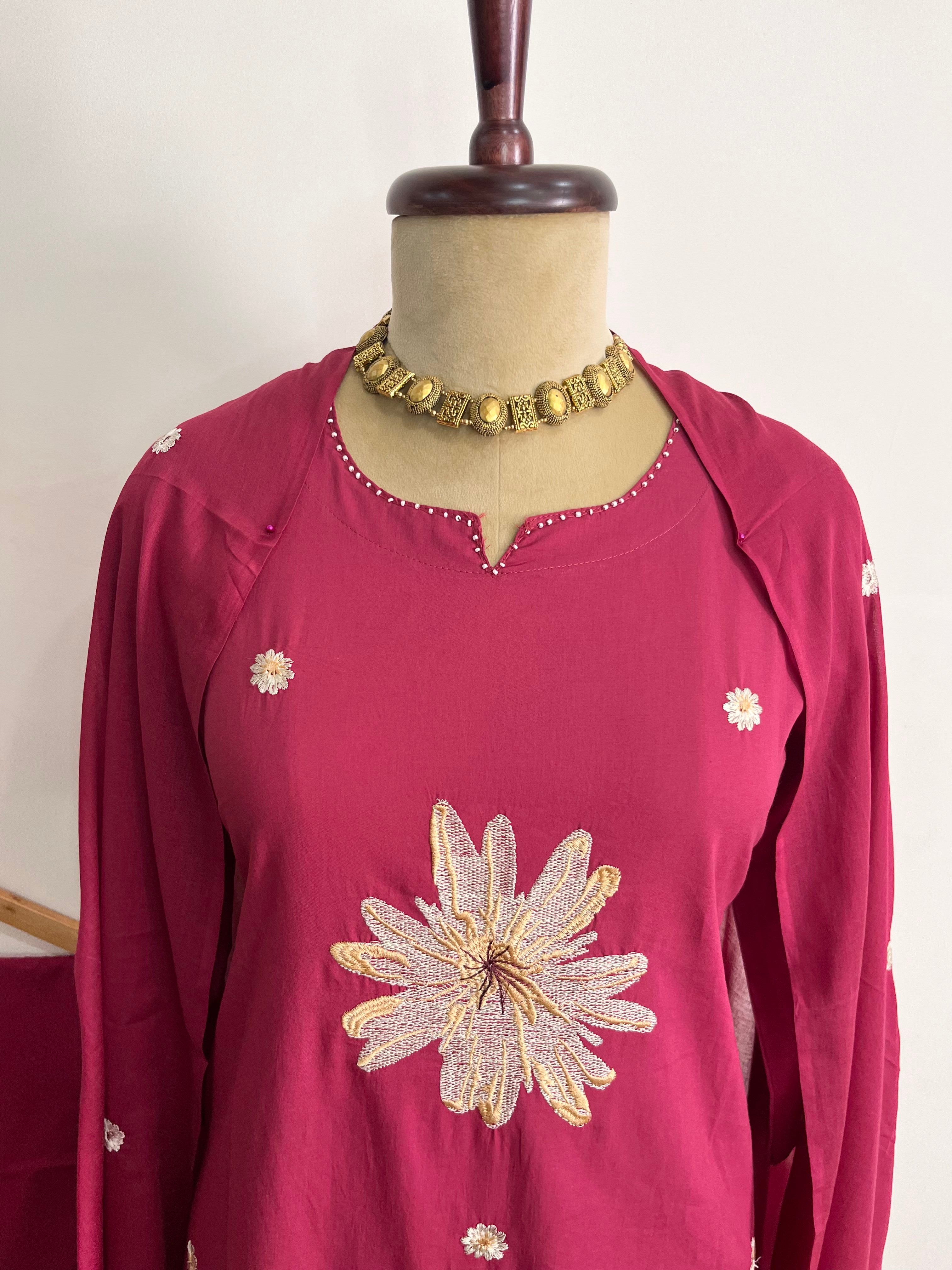 Fuchsia Mul Cotton Suit