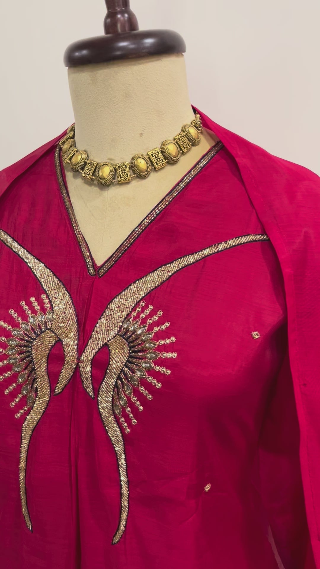 Butterfly Pink Mul Chanderi Suit