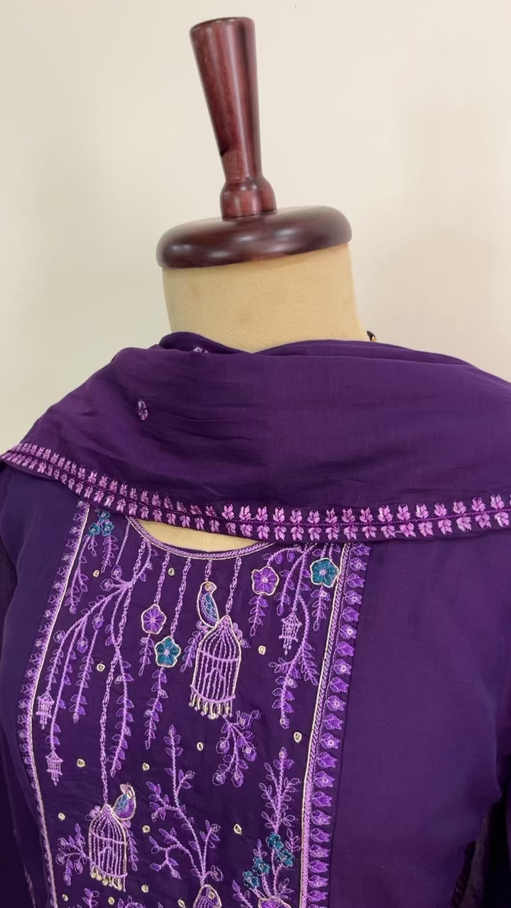 Orchid Mul Chanderi Suit