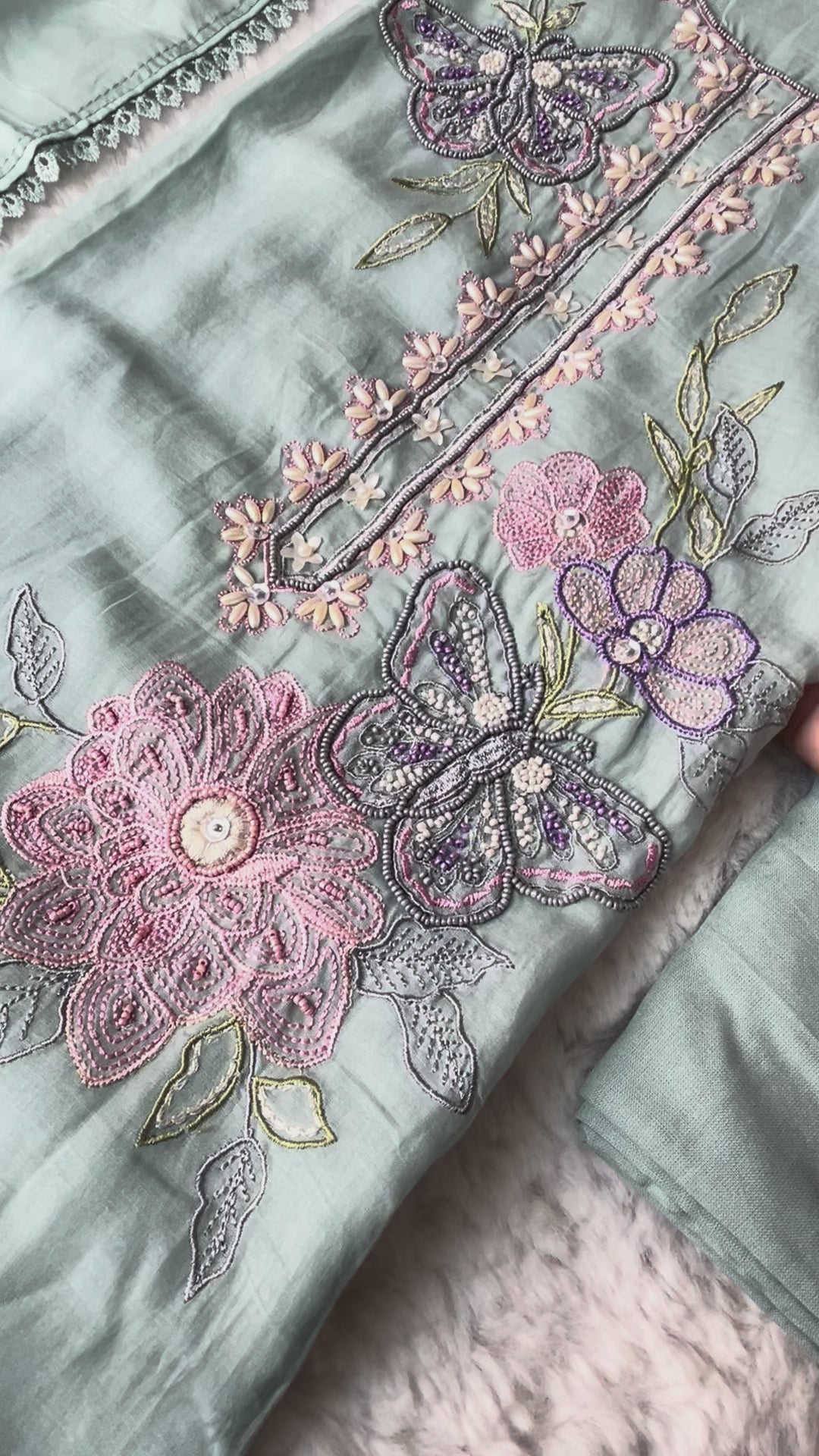 Butterfly Bloom Unstitched Suit