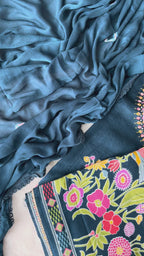 Sapphire Bloom Unstitched Modal Suit