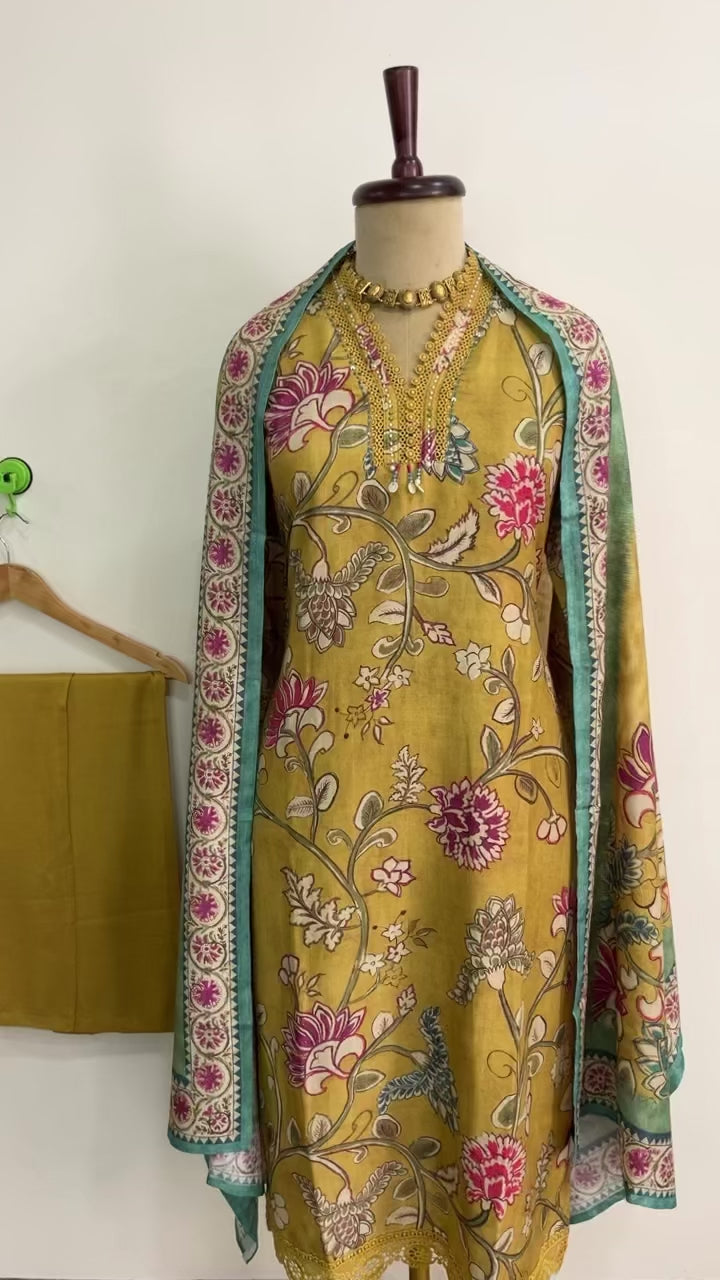 Linen Floral Suit